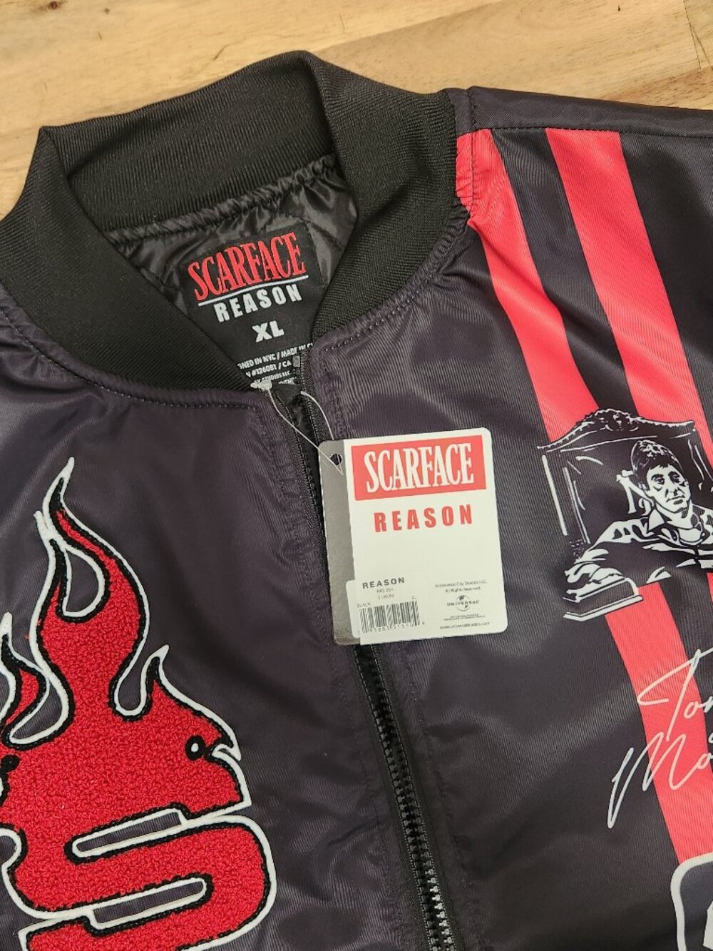 Universal Studios x REASON Scarface "The World Is Yours" Bomber Jacket XL